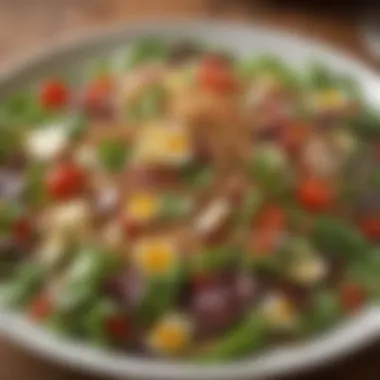 Innovative Grain-Based Entree Salad An innovative grain-based salad with diverse textures and colors