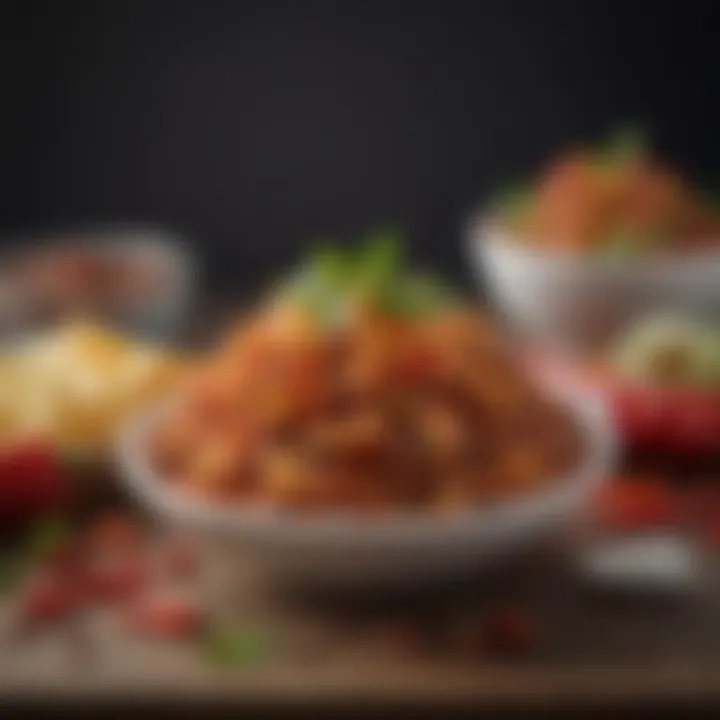 A selection of garnishes and toppings enhancing the final chilli presentation