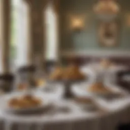 Elegant dining setting at a five-star restaurant in Charleston