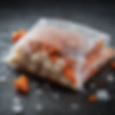 Materials and Construction of Freezing Bags Close-up of materials used in food freezing bags