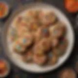 Colorful array of Fruity Pebbles cookies on a vibrant plate