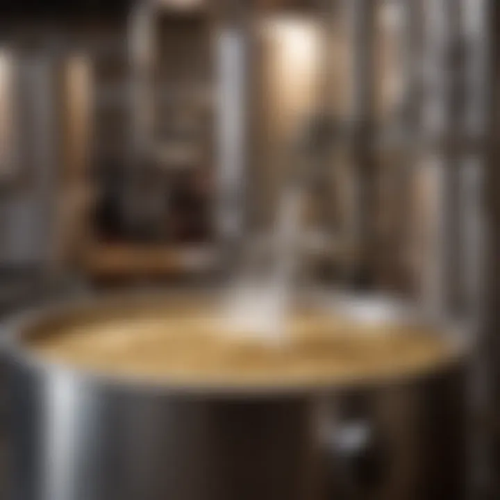 A close-up of the brewing equipment used for crafting gluten-free IPA