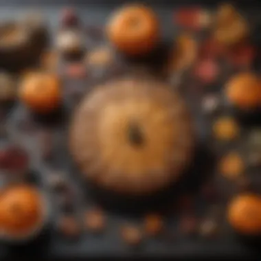 Close-up of autumn-themed ingredients used in Halloween recipes.