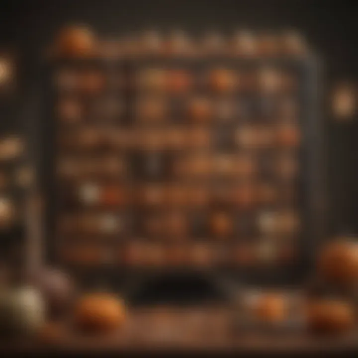 Artistic representation of Halloween advent calendar filled with spooky treats.