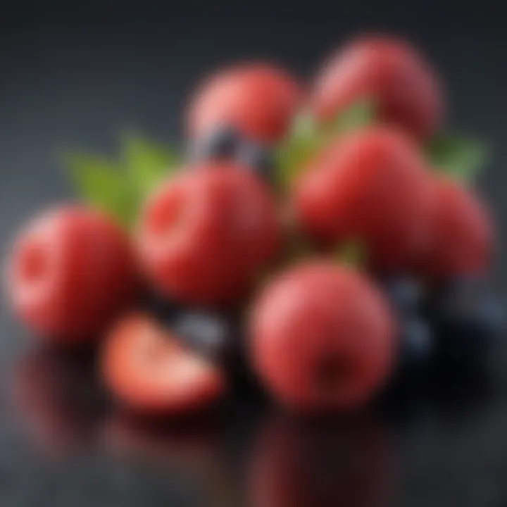 Close-up of juicy berries highlighting their rich antioxidant content.