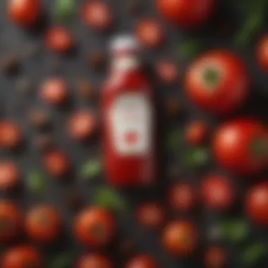 Fresh Ingredients of Heinz Canadian Ketchup A close-up of fresh tomatoes and spices used in the production of Heinz Canadian Ketchup.
