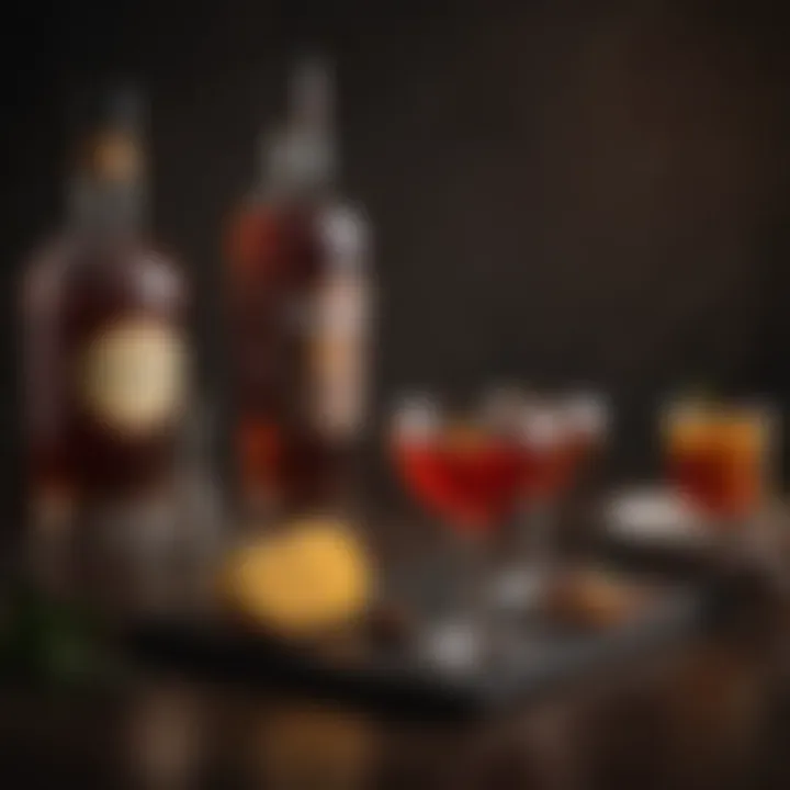 An artful arrangement of Hennessy cocktails reflecting creativity and flair