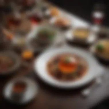 Dining Experience with Hennessy An inviting dining table set with dishes enhanced by the unique flavors of Hennessy.