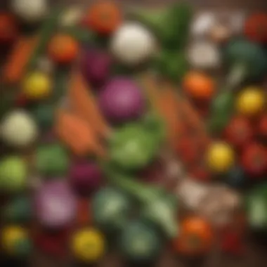 Colorful Array of High Protein Vegetables Vibrant assortment of high protein vegetables on a wooden table