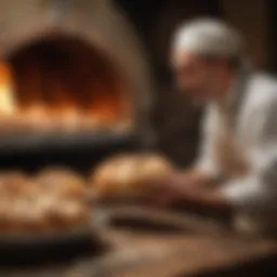 Artisan bread freshly baked in a traditional horno