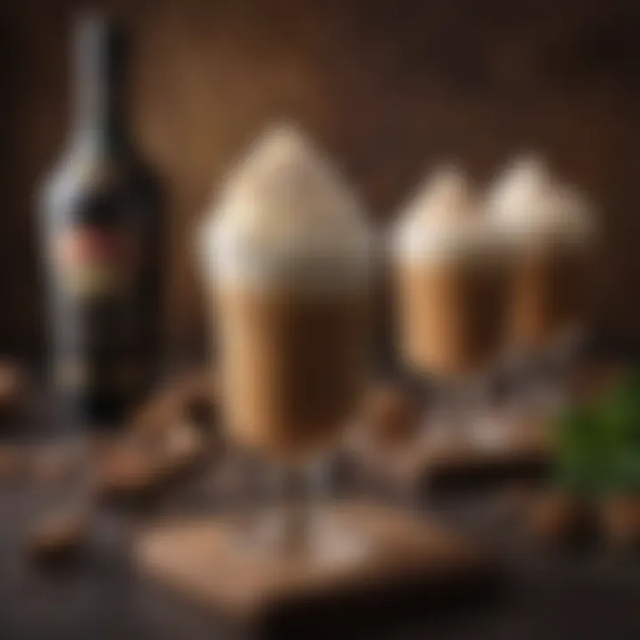 A vibrant cocktail showcasing Baileys mixed with coffee and topped with whipped cream