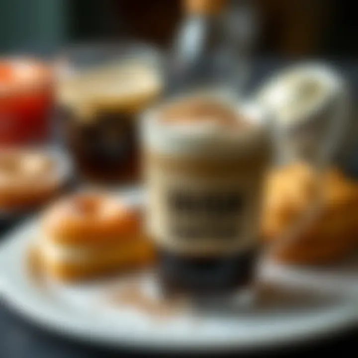 A beautiful presentation of Irish Cream Coffee alongside decadent pastries