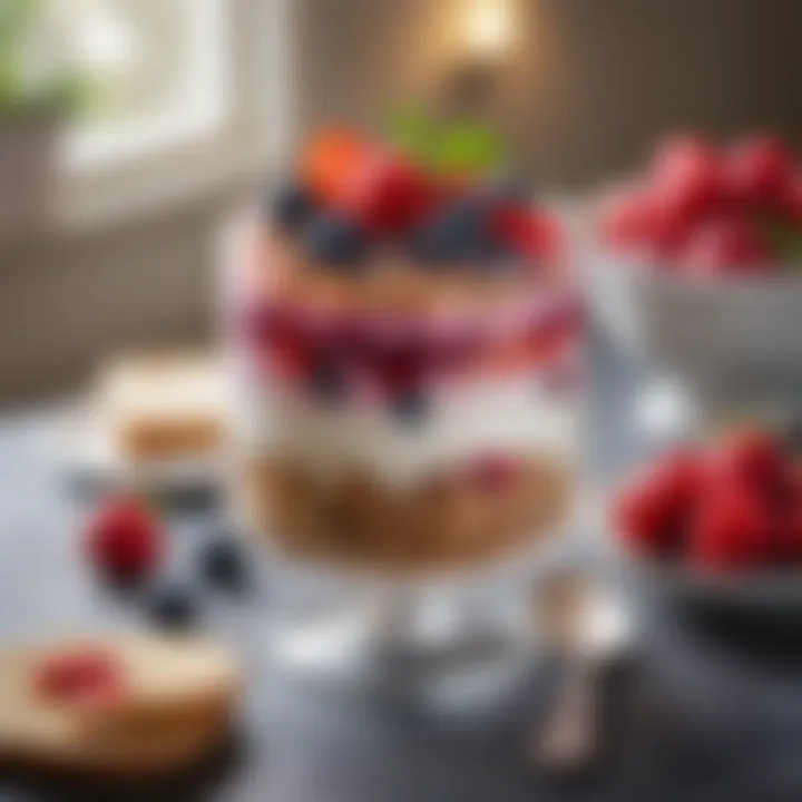 A vibrant and colorful keto berry parfait
