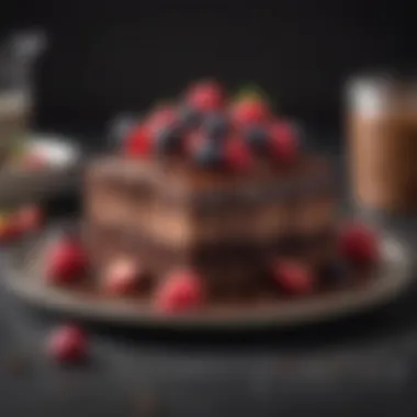 Decadent Chocolate Delight A decadent chocolate keto dessert topped with berries