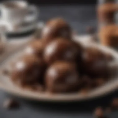 Indulgent Chocolate Fat Treats Decadent chocolate fat bombs arranged on a plate