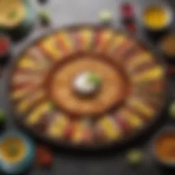 A vibrant platter featuring La Bandeja Paisa with its colorful ingredients.