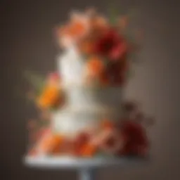Elegant multi-tiered wedding cake adorned with fresh flowers