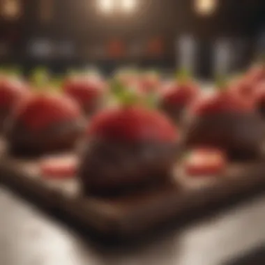 Artisanal chocolate shop showcasing fresh strawberries