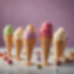 A vibrant selection of dairy-free ice cream scoops in various flavors.