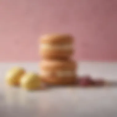 A selection of ingredients used for making macaron cakes.