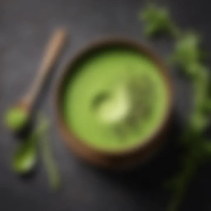 Health benefits of matcha displayed with fresh ingredients