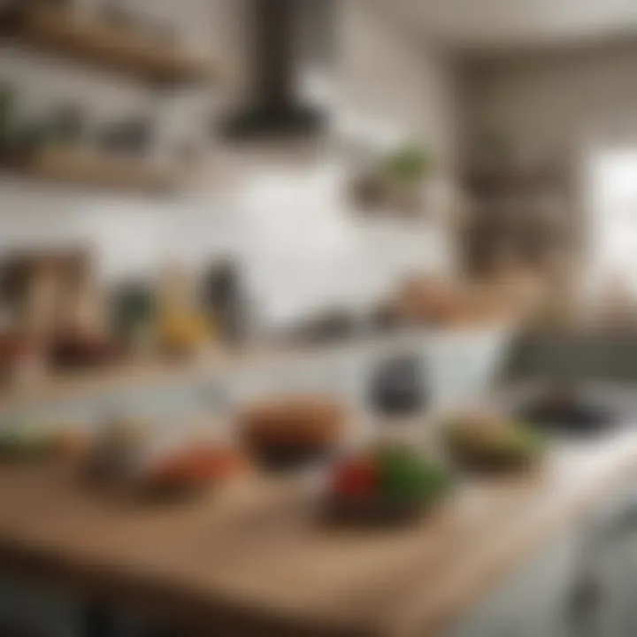 A well-organized kitchen showcasing meal preparation