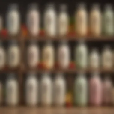 Exploring Various Milk Options An array of milk options showcasing different varieties and sources