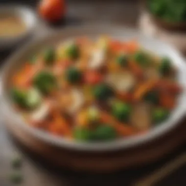 Seasonal Vegetable Stir-Fry Delight A vibrant plate of fresh vegetable stir-fry showcasing seasonal produce.