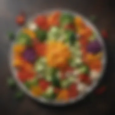 Colorful Platter of No Carb Vegetables A colorful platter featuring various no carb vegetables ready for a healthy meal.