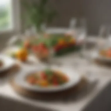 Elegant Table Setting with No Carb Dishes An elegant table setting with dishes made from no carb vegetables, highlighting their versatility.