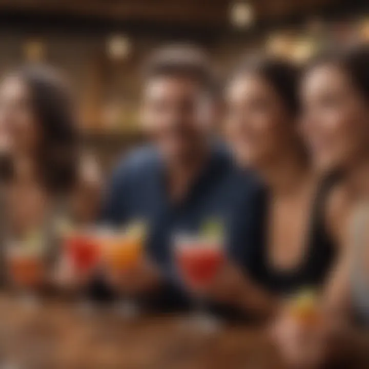 A group of friends enjoying non-alcoholic cocktails in a social setting