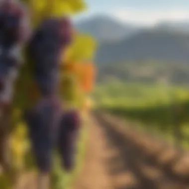 Scenic Vineyard with Pinot Noir Grapes