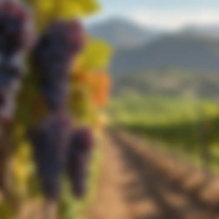 Scenic Vineyard with Pinot Noir Grapes