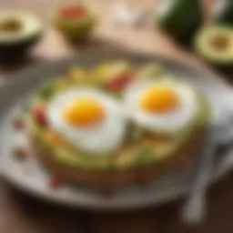 A beautifully plated avocado and egg breakfast dish