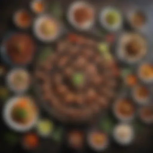 A vibrant spread of Original Thai Barbeque dishes with colorful garnishes