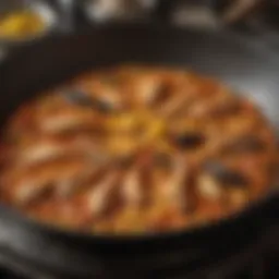 A traditional paella pan showcasing intricate craftsmanship.