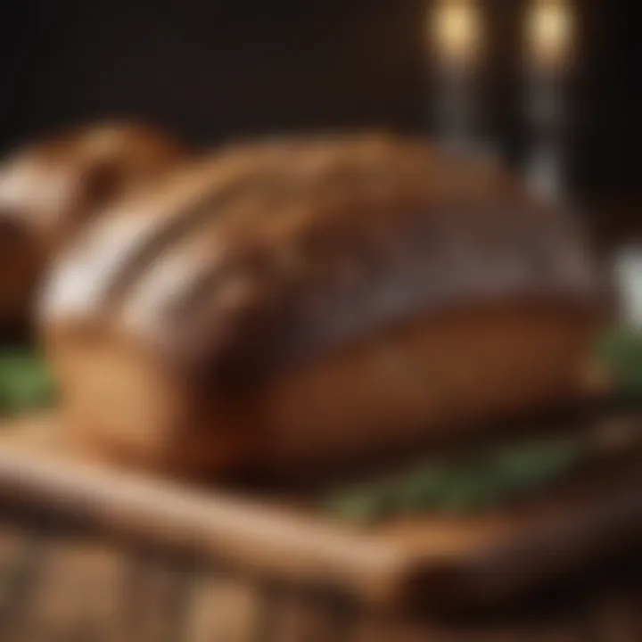 Freshly baked party rye bread displayed on a wooden board