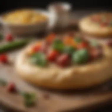 Dough Ready for Toppings A fresh plant-based pizza dough ready to be topped with various vegetables and sauces