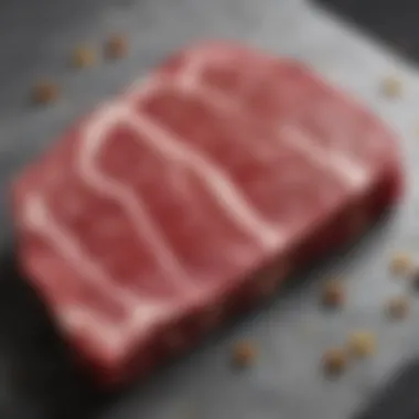 The Art of Marbling in Wagyu Beef Close-up of marbled wagyu steak showcasing its rich texture