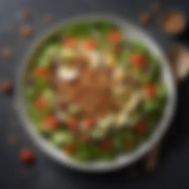 An appetizing plate of a colorful salad with nuts and seeds
