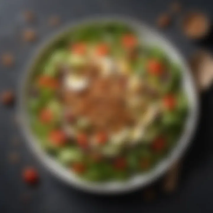 An appetizing plate of a colorful salad with nuts and seeds