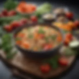 A vibrant spread of fresh vegetables and grains