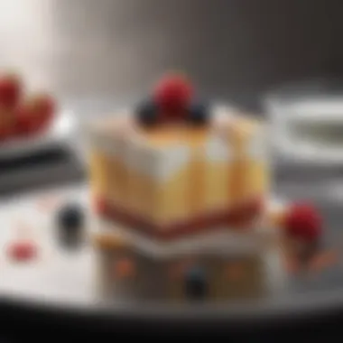 Elegant Dessert Fusion An elegant dessert that highlights the fusion of flavors typical of frugal gourmet cuisine.