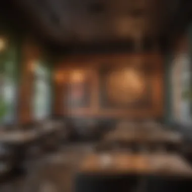 Trendy restaurant interior with unique decor