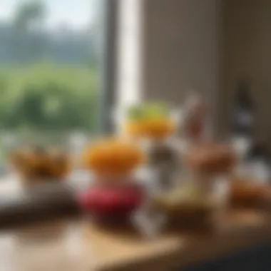 A collection of round glass storage bowls with lids, illustrating sustainable kitchen practices.