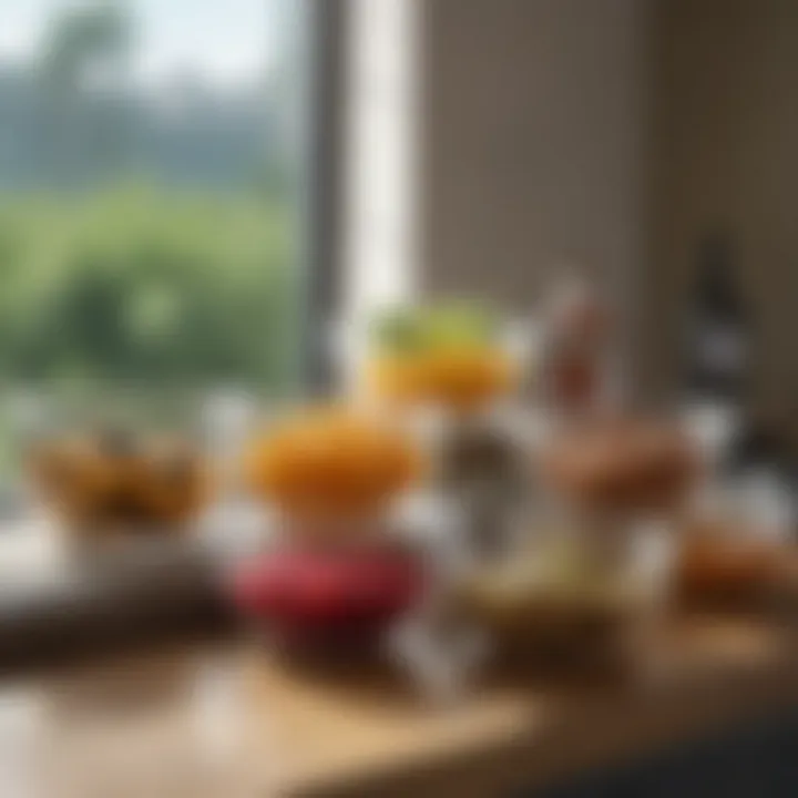 A collection of round glass storage bowls with lids, illustrating sustainable kitchen practices.