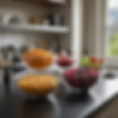 Round glass storage bowls arranged in a kitchen setting, highlighting their versatility.