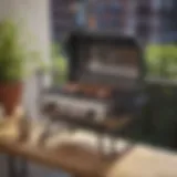 Compact propane barbecue on a balcony