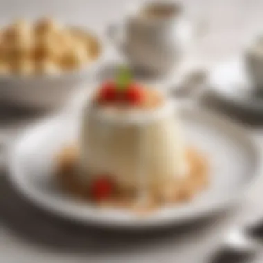 Artistic Dessert Presentation with Coconut Cream Pudding Creative dessert arrangement using sugar free coconut cream pudding