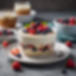 A bowl of sugar free coconut cream pudding topped with fresh berries